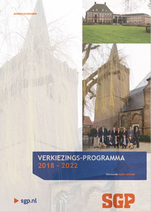 Verkiezingsprogramma 2018-2022 SGP Neder-Betuwe